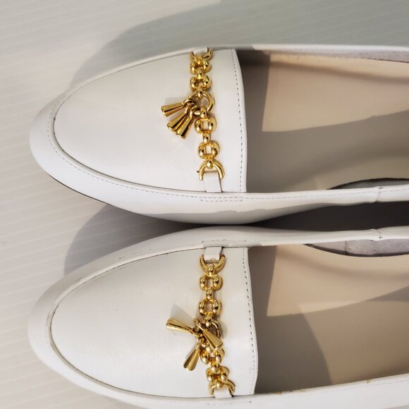 GH BASS & CO WHITE LEATHER FLATS SIZE 11M - Picture 4 of 13